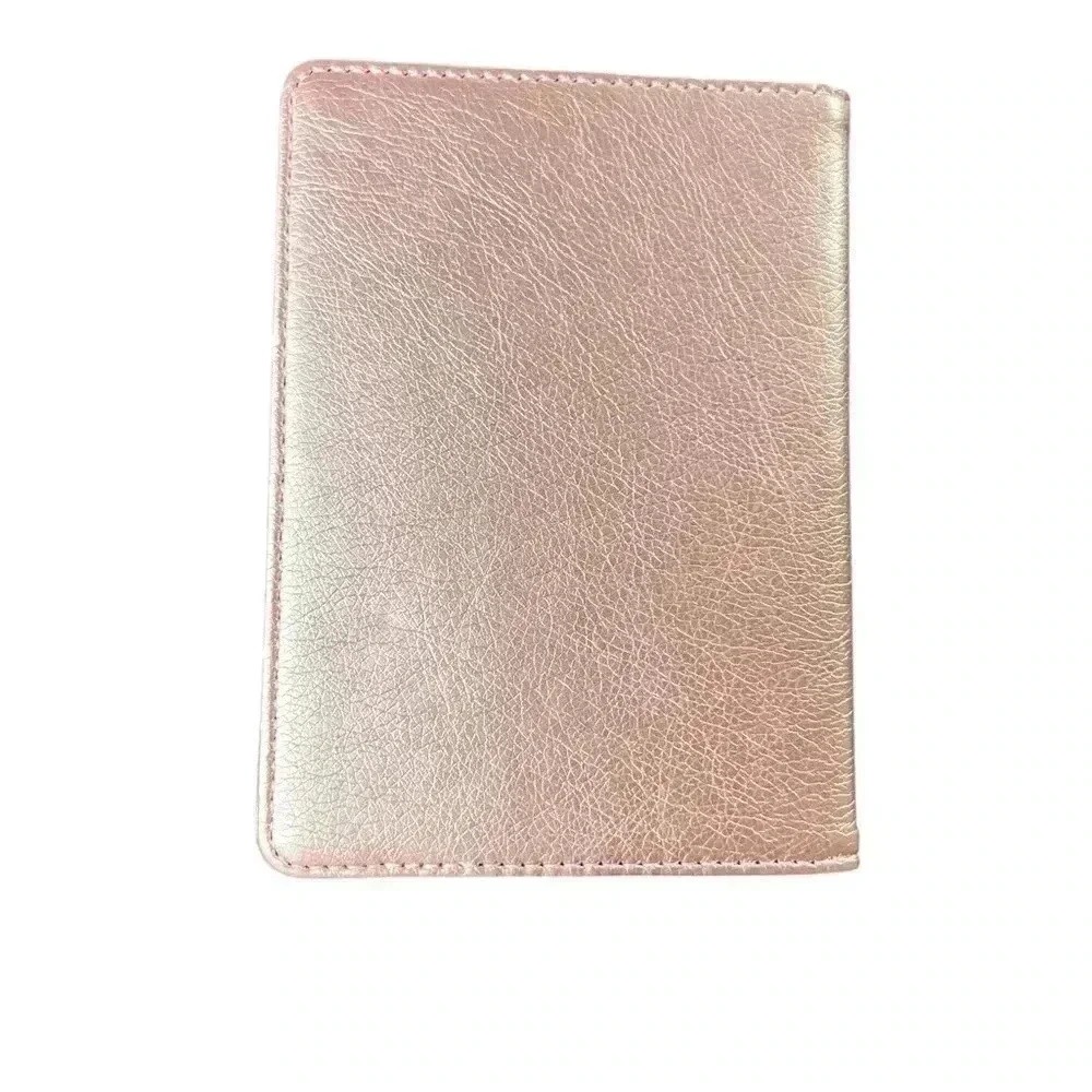 Passport and Vaccine Card Holder Rose Gold PU Leather
